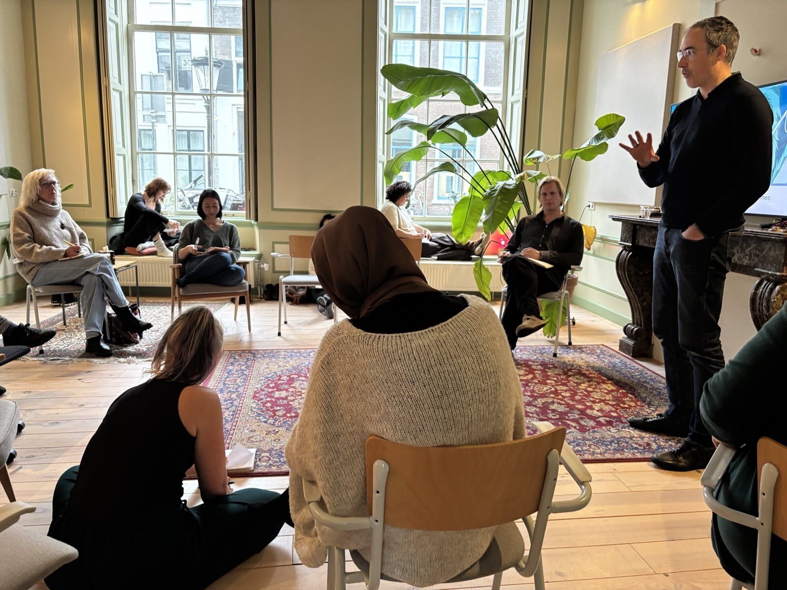 Imre Végh facilitating an intimate compassionate leadership session